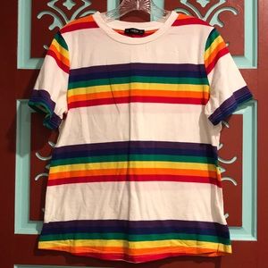 PRIDE Rainbow 🌈 Striped Tee Size L